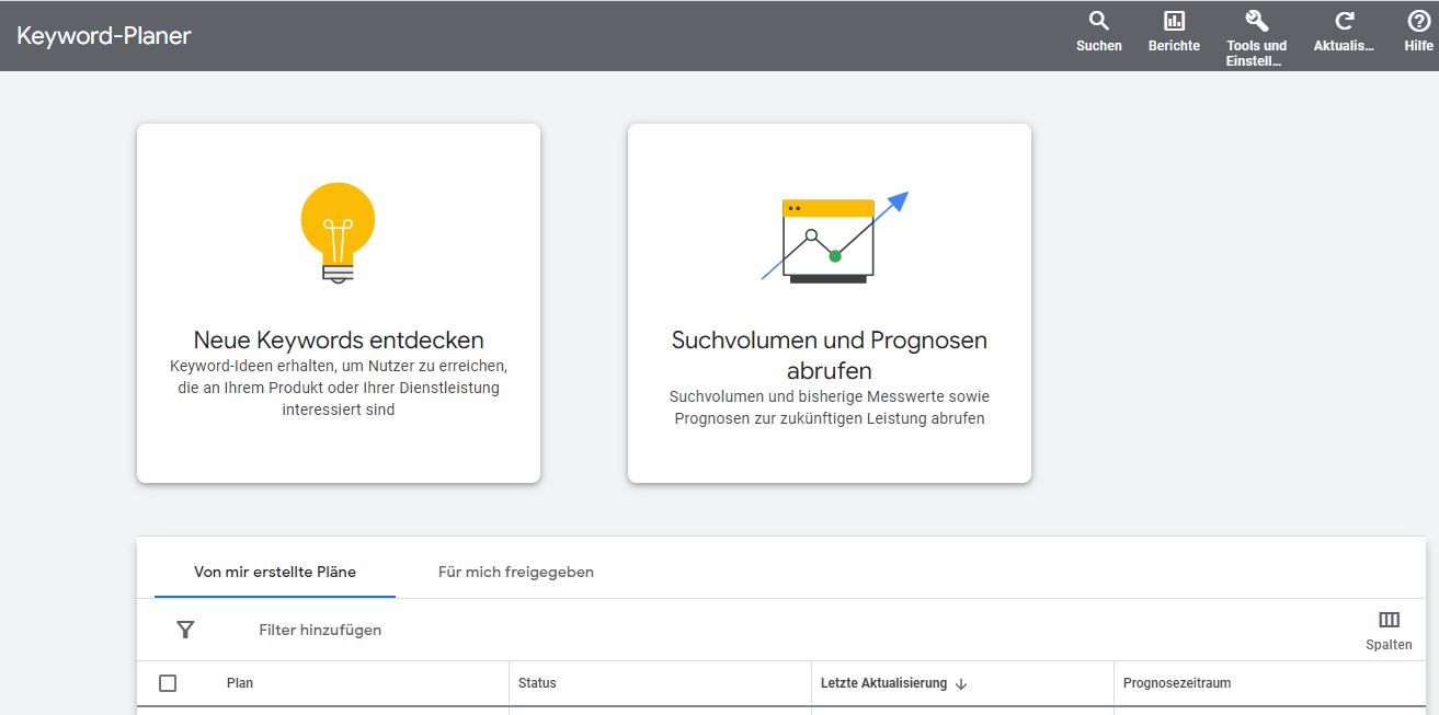 Grafik - Keyword-Planer