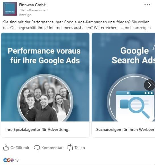 LinkedIn Carousel Image Ads LinkedIn Ads Formate Überblick: LinkedIn Carousel Image Ads
