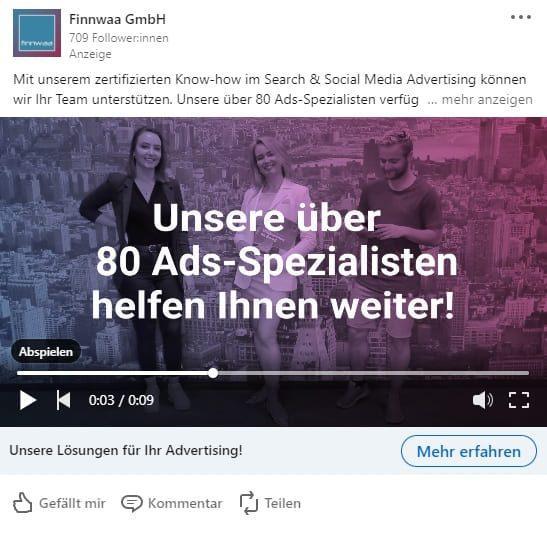 LinkedIn Video Ads LinkedIn Ads Formate Überblick: LinkedIn Video Ads