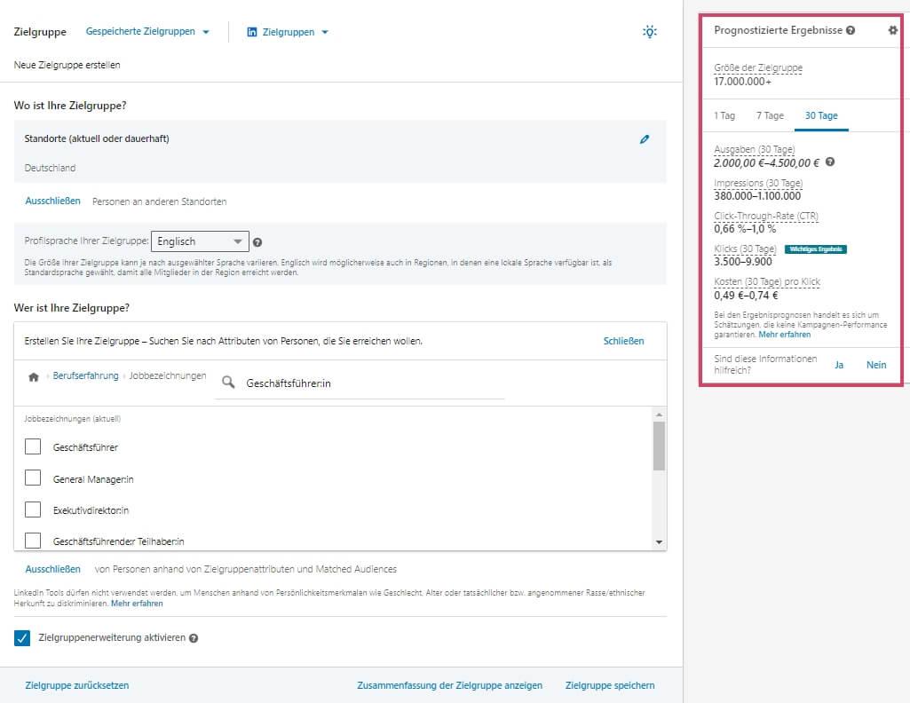 LinkedIn Ads Targeting: LinkedIn Ads Zielgruppen erstellen